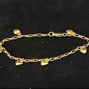 Open Gold Tone Chain with Love Script Bracelet